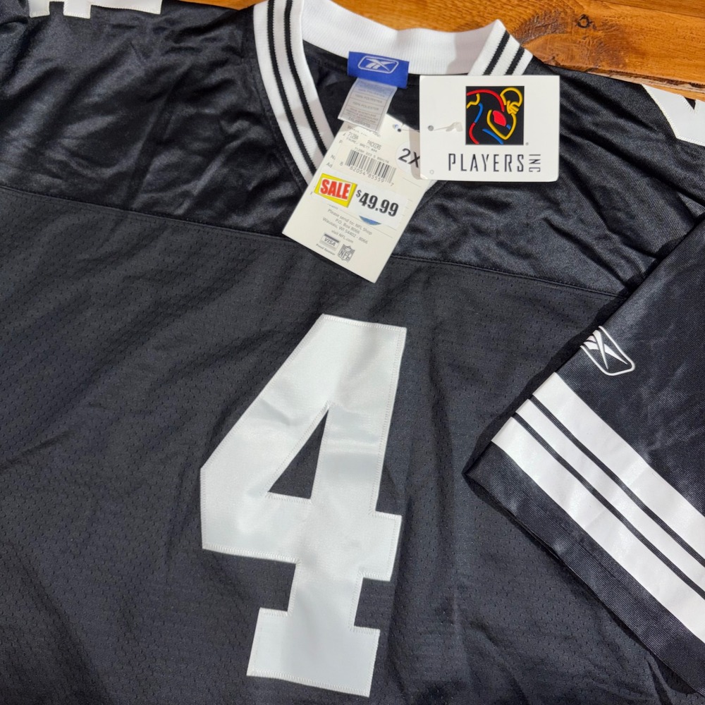 Vintage Reebok Brett Favre Green Bay Packers Jersey Mens 2XL Black White NFL Y2K